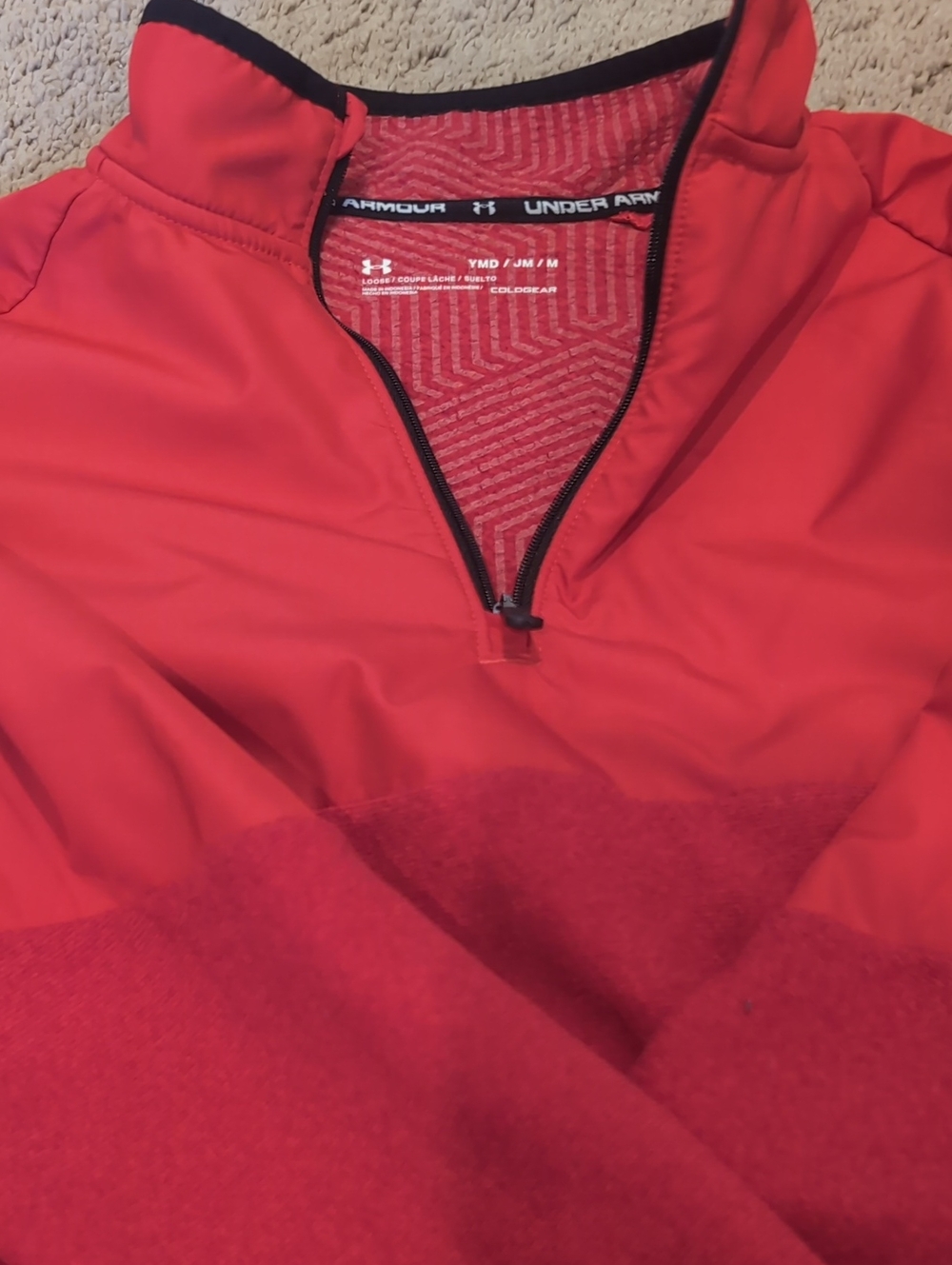 Under Armour Red Youth 1/4 Zip Pullover Hoodie